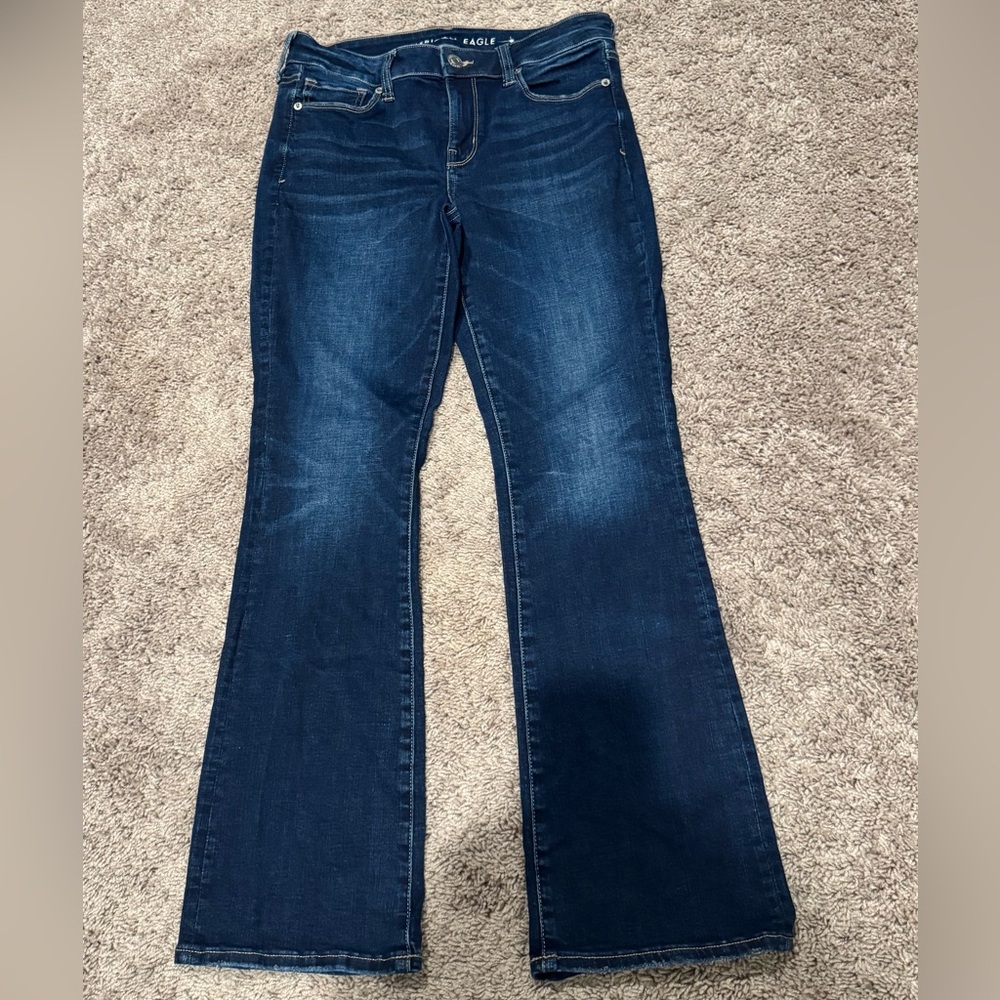 American Eagle Outfitters Dark Blue Kick Bootcut Jeans